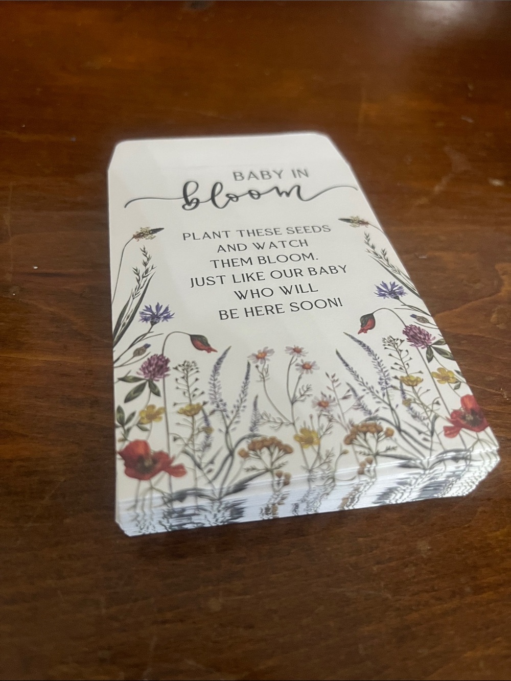 Baby In Bloom Flower Seed Packets For Baby Shower 25 packets NEW - Picture 2 of 5